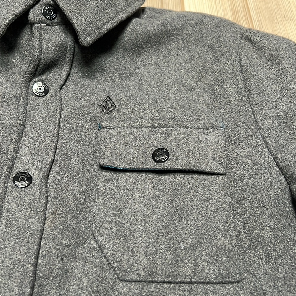 Volcom Gray Wool Blend Work Shirt/Jacket - Picture 4 of 12